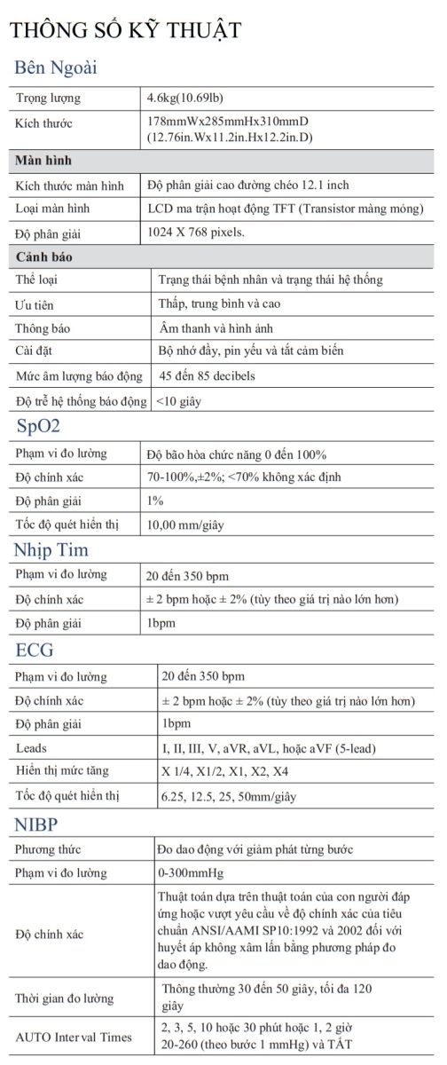 Thông số kỹ thuật