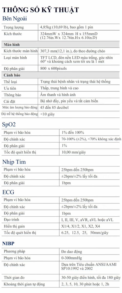 thông số kỹ thuật